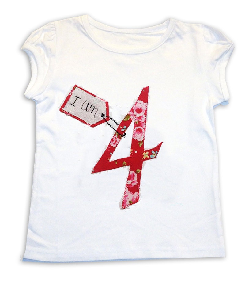 Girl's Personalised Age T-Shirt