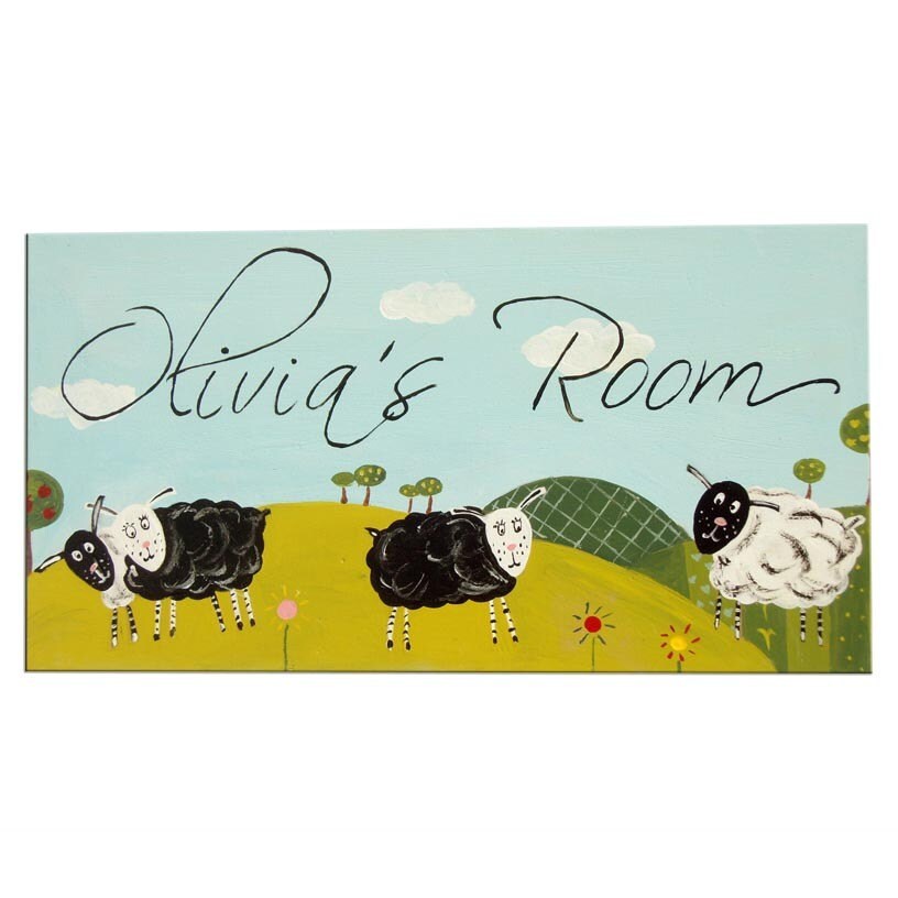 Baa Baa Black Sheep Personalised door Sign