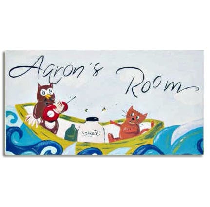 Personalised The Owl and the Pussy Cat Door Sign