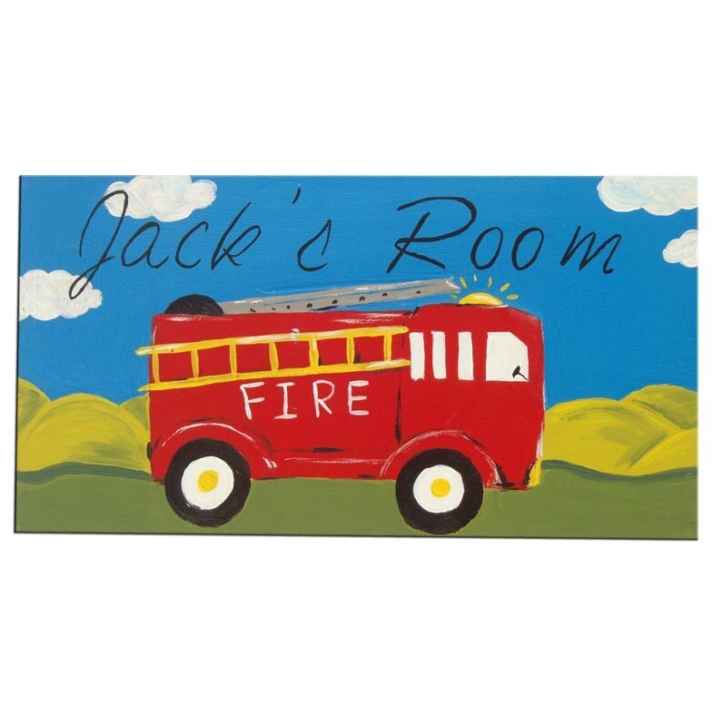 Personalised Fire Engine / Fire Truck Door Sign