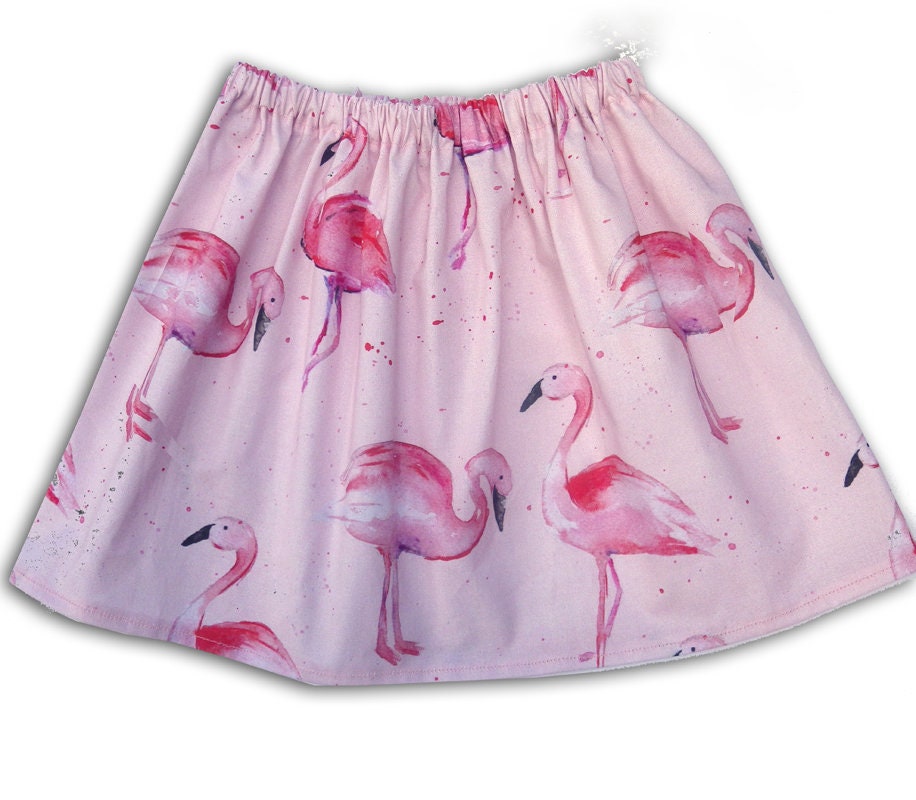 Girl's Flamingo Skirt and T-Shirt Outfit