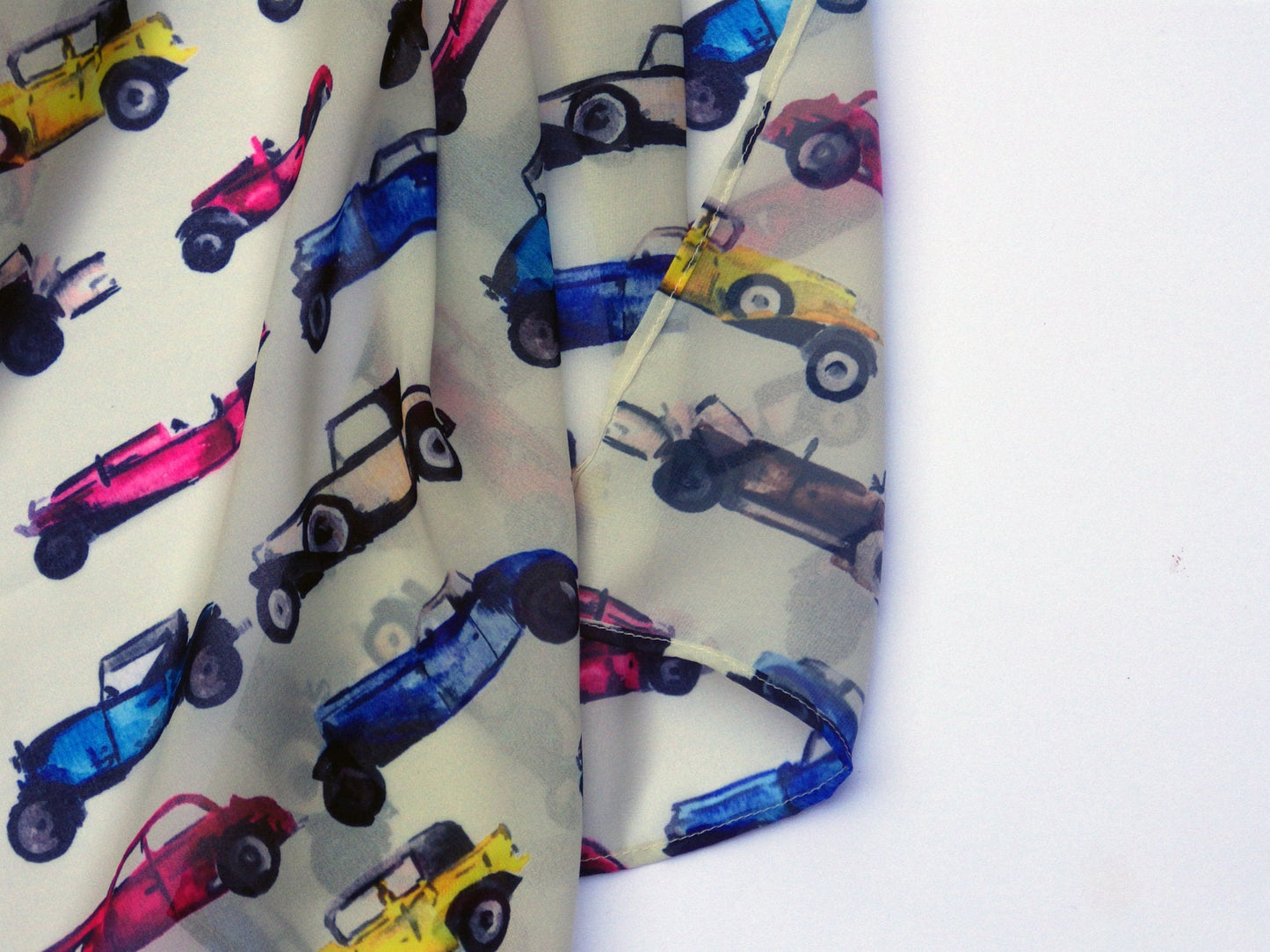 Large Car Chiffon Scarf, Woman's Scarf, Spring Summer Autumn Scarf, Gifts for her, Mother's Day Gift, Gift for Car Lover