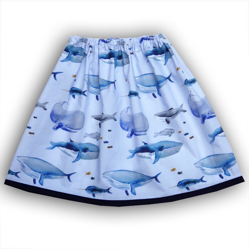 Girl's Personalised Whale Skirt and T-Shirt Outfit