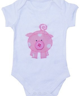 Pig Bodysuit and Baby Shoe Gift Set