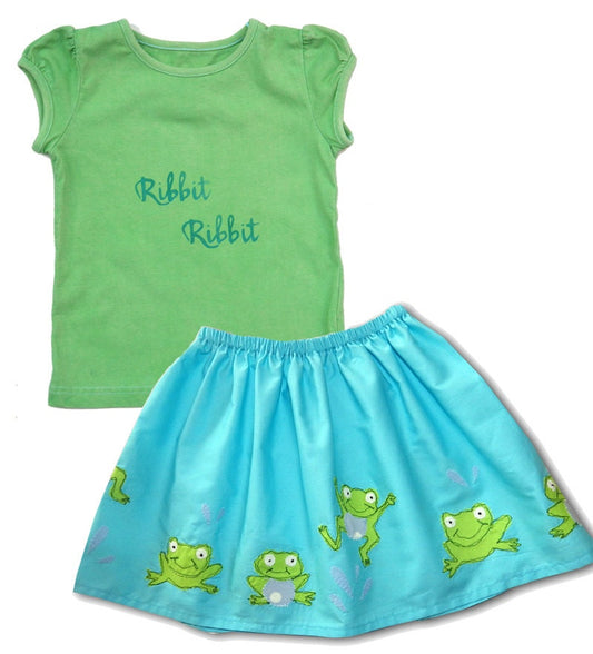 Girls frog Skirt and T-Shirt