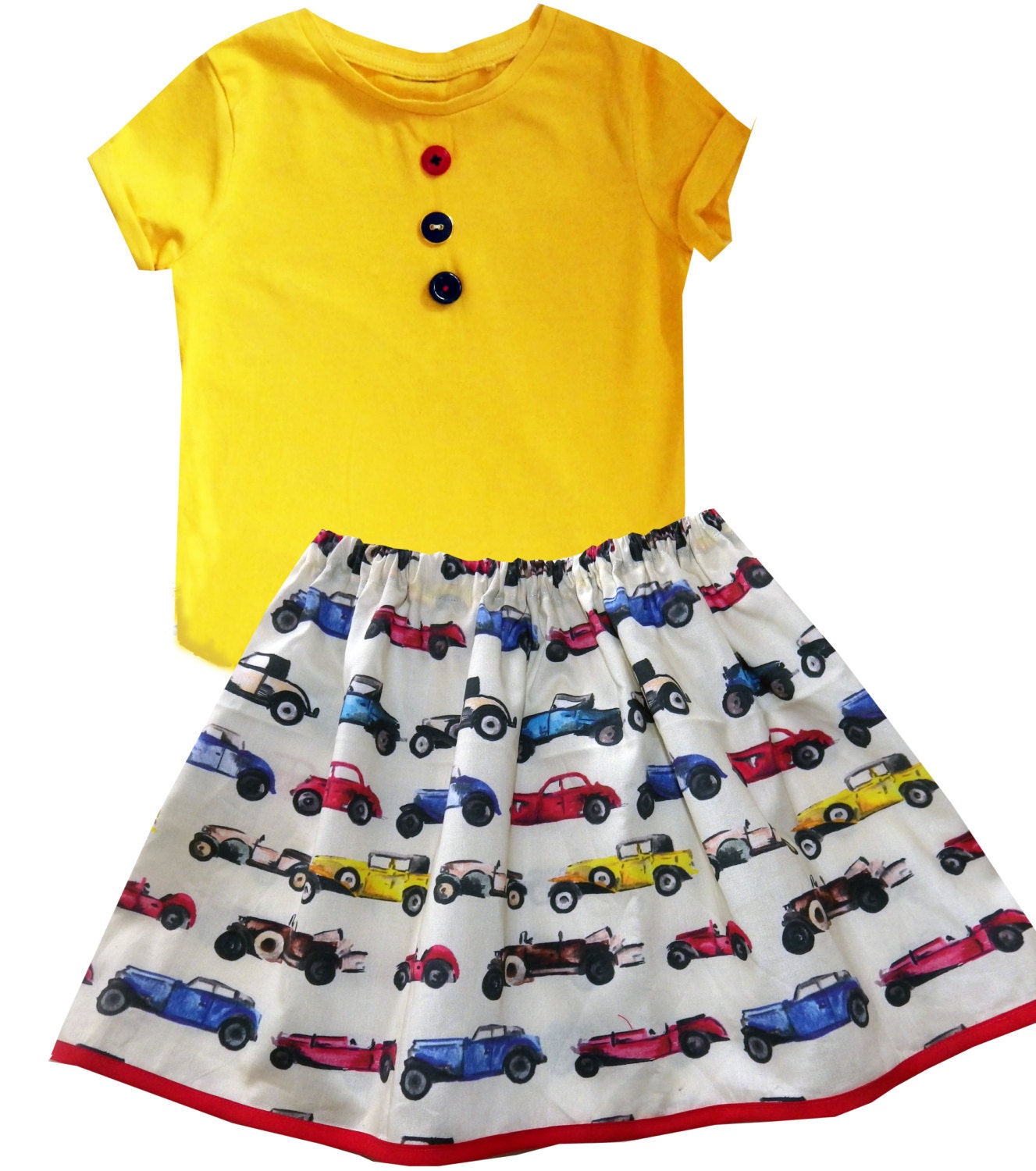 Girl's Car Skirt and T-Shirt