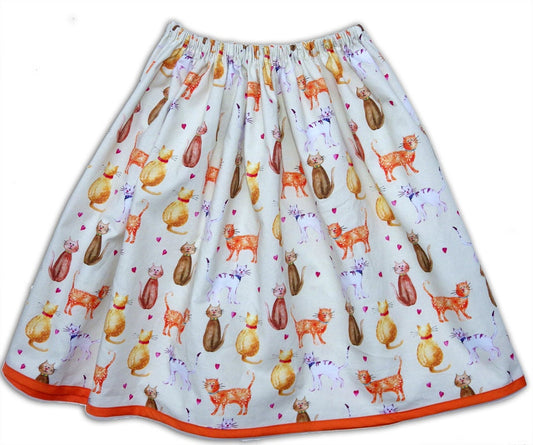 Women's Cat Skirt, Cat Lover Gift, Cat Print, Cat Clothes, Gift for Her