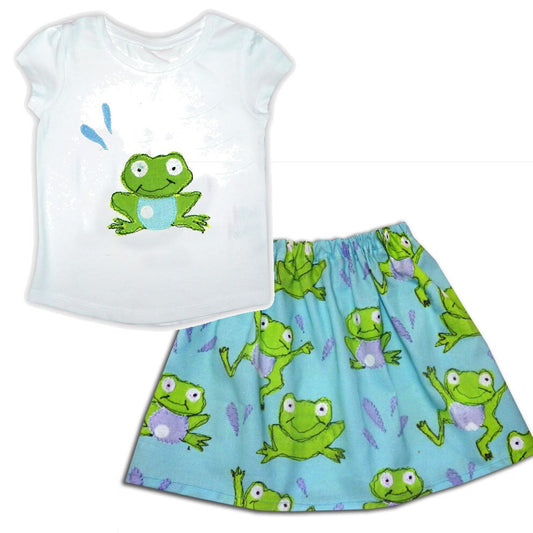 Girls Frog Skirt and T-Shirt