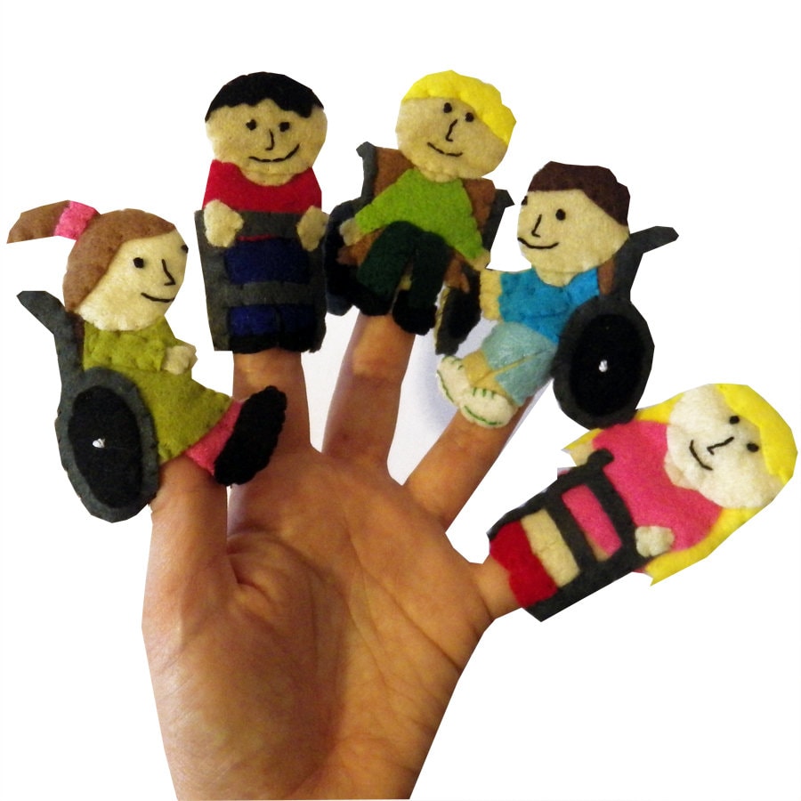 Finger Puppets of Kids with Disabilities