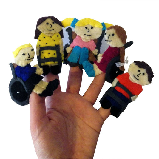 Finger Puppets of Kids with Disabilities