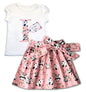 Girl's Panda Personalised Skirt and T-shirt Outfit