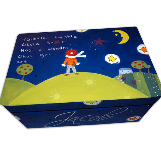 Personalised Twinkle Twinkle Little Star Keepsake Box, Baby Memory Box