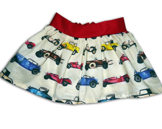 Girl's Cars Skirt, Skirts for Girls, Girls Clothing, Toddler Clothing, Classic Car, Gift for Girls