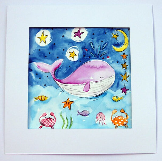 Whale Art - watercolour