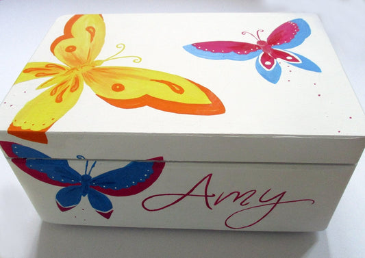 Personalised Butterfly Keepsake Box, Baby Memory Box